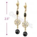 EL101 Gold Layered CZ Long Earrings