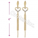 EL109 Gold Layered CZ Long Earrings