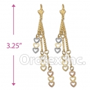 EL112 Gold Layered  Two Tone Long Earrings