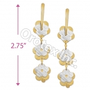 EL122 Gold Layered  Two-Tone Long Earrings