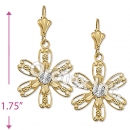 EL126 Gold Layered CZ Long Earrings
