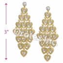 EL140 Gold Layered CZ Long Earrings