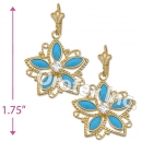 EL141 Gold Layered CZ Long Earrings