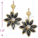 EL145 Gold Layered CZ Long Earrings