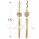 EL151 Gold Layered CZ Long Earrings