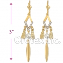 EL152 Gold Layered CZ Long Earrings