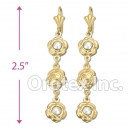 EL177 Gold Layered Pearl Long Earrings