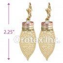 EL216C Gold Layered CZ Tri-Color Long Earrings