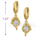 EL351 Orotex Gold Layered CZ Long Earrings