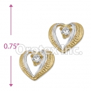 ES018 Gold Layered Two Tone CZ Stud Earrings