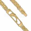 Orotex Gold Layered Fancy W Bracelet