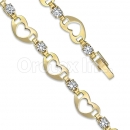 GFB4-21 Gold Layered Fancy CZ W Bracelet