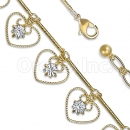 Orotex Gold Layered Fancy CZ W Anklet