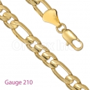 GFC1-13 Gold Layered Figaro 3+1 Yellow Pave Gauge 210