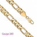 GFC1-2 Gold Layered Figaro 3+1 Chain Gauge 280