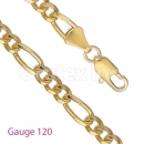 GFC1-7 Gold Layered Figaro 3+1 Chain Gauge 120