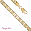 GFC2-1 Gold Layered Mariner Concave Yellow Pave Chain Gauge 120