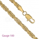GFC2-15 Gold Layered Figaro 3+1 Yellow Pave Chain Gauge 100