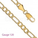 GFC2-17 Gold Layered Figaro 3+1 Yellow Pave Chain Gauge 120