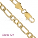 GFC2-22 Gold Layered Figaro 3+1 Yellow Pave Chain Gauge 120