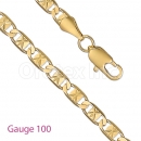 GFC2-9 Gold Layered Fancy Chain Gauge 100