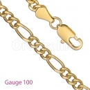 GFC3-1 Gold Layered Figaro 3+1 Chain Gauge 100