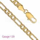 GFC3-2 Gold layered Figaro 3+1 Yellow Pave Chain Gauge 120