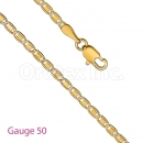 GFC3-5 Gold Layered Diamond Cut Valentino Chain Gauge 050