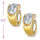 Orotex Gold Layered Fancy CZ Huggies Earrings