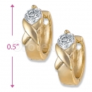 Orotex Gold Layered Fancy CZ Huggies Earrings