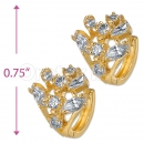 Orotex Gold Layered Fancy CZ Huggies Earrings