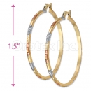 2mm Indian Gold Plated Tri-Color Hoop Earrings