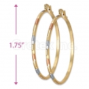 2mm Indian Gold Plated Tri-Color Hoop Earrings