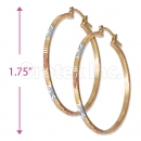 3mm Indian Gold Plated Tri-Color Hoop Earrings