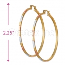 3mm Indian Gold Plated Tri-Color Hoop Earrings