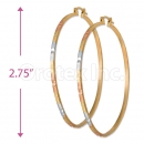 3mm Indian Gold Plated Tri-Color Hoop Earrings