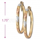 4mm Indian Gold Plated Tri-color Bangle Earrings