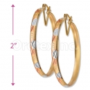 4mm Indian Gold Plated Tri-color Bangle Earrings