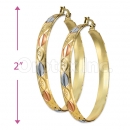 6mm Indian Gold Plated Tri-color Bangle Earrings