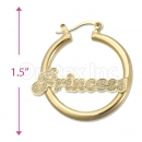 Orotex Gold Layered Name Hoop Earring