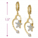Orotex Gold Layered CZ Dangling Star Earrings