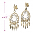 Orotex Gold Layered Two-tone Chandelier Earrings