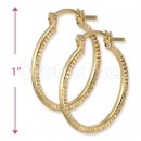 Orotex Gold Layered Diamond Cut Fancy Hoop Earrings