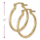 Orotex Gold Layered Diamond Cut Fancy Hoop Earrings