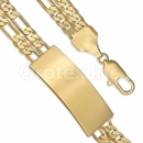 GFQB31-21 Gold Layered 3+1 Figaro Bracelet