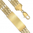 GFQB32-21 Gold Layered 3+1 Figaro Bracelet