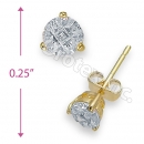 Orotex Gold Layered Invisible Cut Round Stud CZ Earring