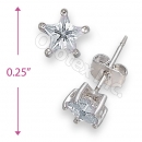 Orotex Silver Layered Star Stud CZ Earring