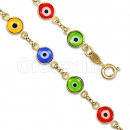 Orotex Gold Layered Multicolor Eye Bracelet