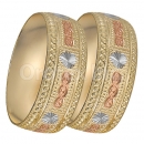 GLG1-24-C 25mm Indian Gold Plated Tri-color Diamond Cut Bangle